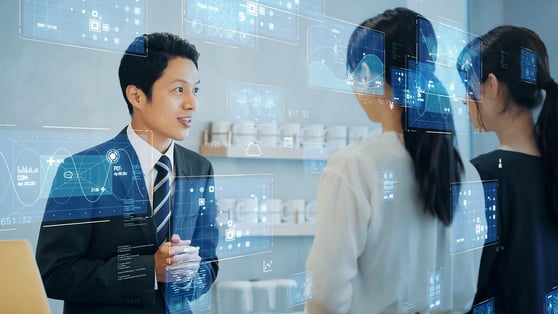 Futuristic customer service at hotel.